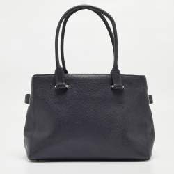 مملوكة مسبقًا Coach Navy Blue Leather Swagger 33 Tote