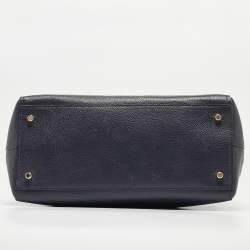 مملوكة مسبقًا Coach Navy Blue Leather Swagger 33 Tote