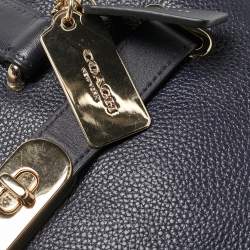 مملوكة مسبقًا Coach Navy Blue Leather Swagger 33 Tote