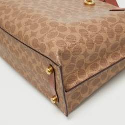 Pre Owned Coach Brown/Beige Signature Coated Canvas Willow Tote