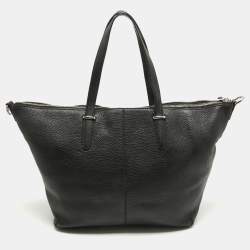Pre Owned Coach Black Leather Bleecker Zip Tote