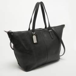 Pre Owned Coach Black Leather Bleecker Zip Tote
