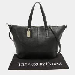 Pre Owned Coach Black Leather Bleecker Zip Tote