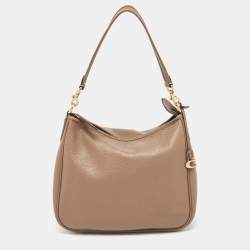 Pre Owned Coach Taupe Leather Cary Hobo