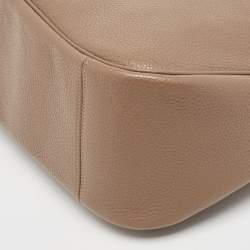 Pre Owned Coach Taupe Leather Cary Hobo