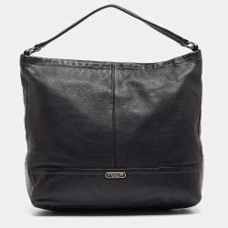 COACH Pebbled Brooke Black deals Leather Hobo Handbag F14142