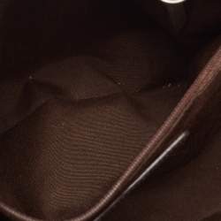 Pre Owned Coach Dark Brown/Beige Signature Canvas and Leather Hampton Tote