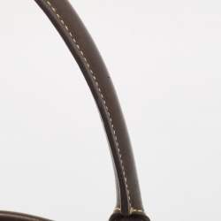 Pre Owned Coach Dark Brown/Beige Signature Canvas and Leather Hampton Tote