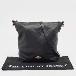 Pre Owned Coach Black Leather Abby Duffle Bag