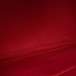Pre Owned Coach Red/Brown Signature Coated Canvas and Leather Rowan Boston Bag