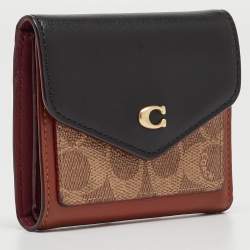 Coach Tricolor Signature Coated Canvas and Leather Small Wyn Wallet