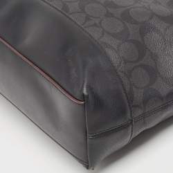 Coach Black Signature Coated Canvas and Leather Hamilton Briefcase Bag