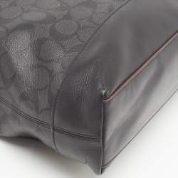 Coach Black Signature Coated Canvas and Leather Hamilton Briefcase Bag