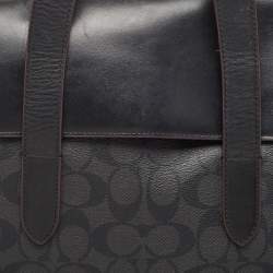 Coach Black Signature Coated Canvas and Leather Hamilton Briefcase Bag