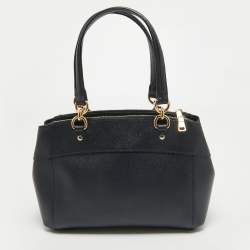Pre Owned Coach Navy Blue Leather Mini Brooke Carryall Satchel
