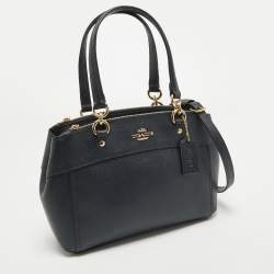 Pre Owned Coach Navy Blue Leather Mini Brooke Carryall Satchel
