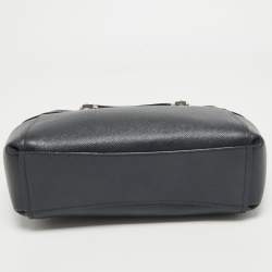 Pre Owned Coach Navy Blue Leather Mini Brooke Carryall Satchel