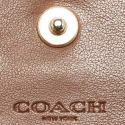Coach Beige/Brown Signature Coated Canvas and Leather Trifold Wallet