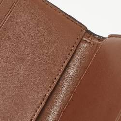 Coach Beige/Brown Signature Coated Canvas and Leather Trifold Wallet