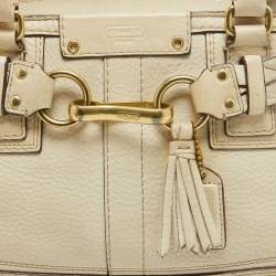 Pre Owned Coach Off White Leather Hampton Tote