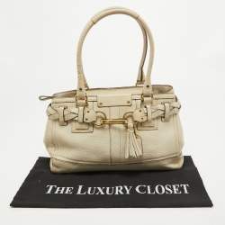 Pre Owned Coach Off White Leather Hampton Tote