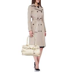 Pre Owned Coach Off White Leather Hampton Tote