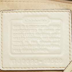 Pre Owned Coach Off White Leather Hampton Tote