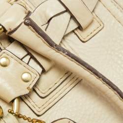 Pre Owned Coach Off White Leather Hampton Tote