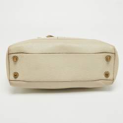 Pre Owned Coach Off White Leather Hampton Tote