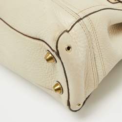 Pre Owned Coach Off White Leather Hampton Tote