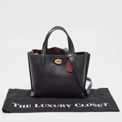 Pre Owned Coach Black Leather Willow 24 Tote