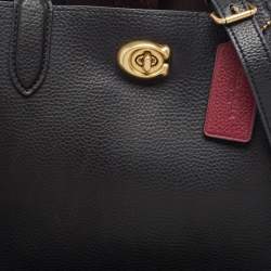 Pre Owned Coach Black Leather Willow 24 Tote