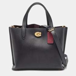 Pre Owned Coach Black Leather Willow 24 Tote