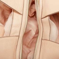 Pre Owned Coach Peach Leather Horse Carriage Edie Shoulder Bag