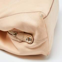 Pre Owned Coach Peach Leather Horse Carriage Edie Shoulder Bag