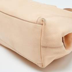 Pre Owned Coach Peach Leather Horse Carriage Edie Shoulder Bag