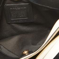 Pre Owned Coach Black/Beige Signature Coated Canvas and Leather Lillie Satchel