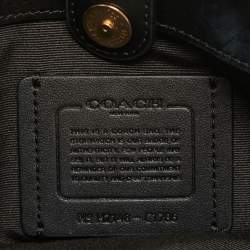Pre Owned Coach Black/Beige Signature Coated Canvas and Leather Lillie Satchel