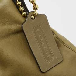 Coach Olive Green Leather Bleecker Bucket Bag