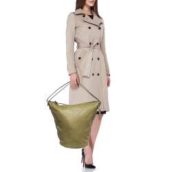 Coach Olive Green Leather Bleecker Bucket Bag