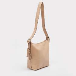 Pre Owned Coach Beige Leather Legacy Tassel Shoulder Bag