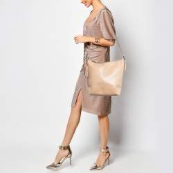 Pre Owned Coach Beige Leather Legacy Tassel Shoulder Bag