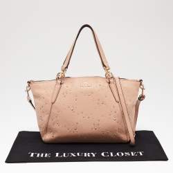 Pre Owned Coach Peach Leather Small Kelsey Satchel