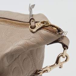Coach Beige Signature Embossed Leather Bleecker Zip Tote