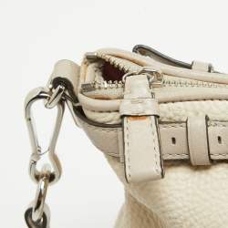 Coach Light Grey Snake Embossed and Leather Sophia Madison Satchel