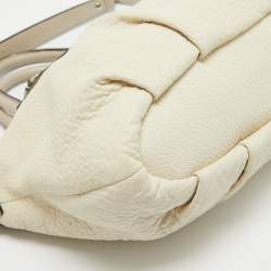 Coach Light Grey Snake Embossed and Leather Sophia Madison Satchel