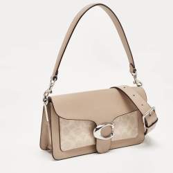 Coach Beige Signature Coated Canvas and Leather Tabby 26 Bag