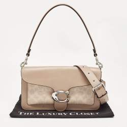 Coach Beige Signature Coated Canvas and Leather Tabby 26 Bag