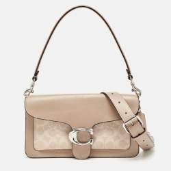 Coach Beige Signature Coated Canvas and Leather Tabby 26 Bag