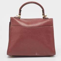 Coach Burgundy Leather Tabby Top Handle Bag